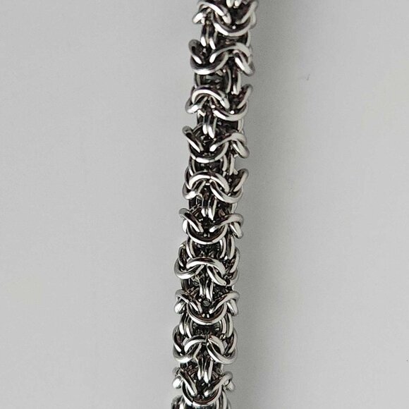 Classic vintage medieval turkish round weave chain mail silver mini bracelet - Picture 5 of 9